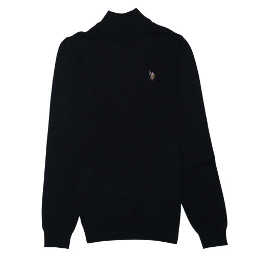 Ralph Lauren Men's Black Wool Roll Neck Jumper Size S