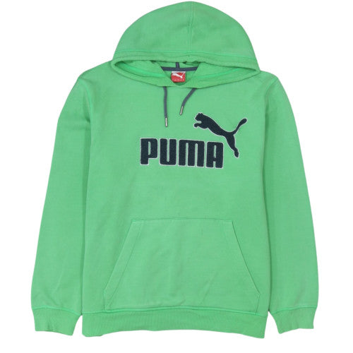 Puma Mens Green XL Pullover Hoodie with Logo and Pockets