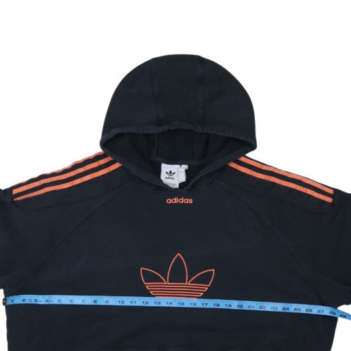 Adidas Mens Black 2XL Pullover Hoodie with Orange Logo