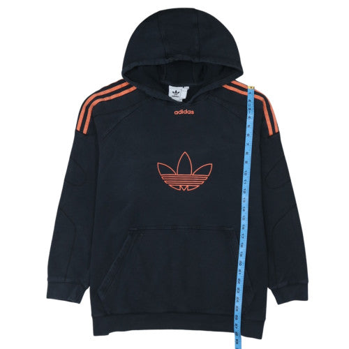 Adidas Mens Black 2XL Pullover Hoodie with Orange Logo