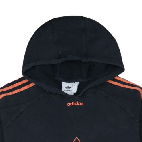Adidas Mens Black 2XL Pullover Hoodie with Orange Logo