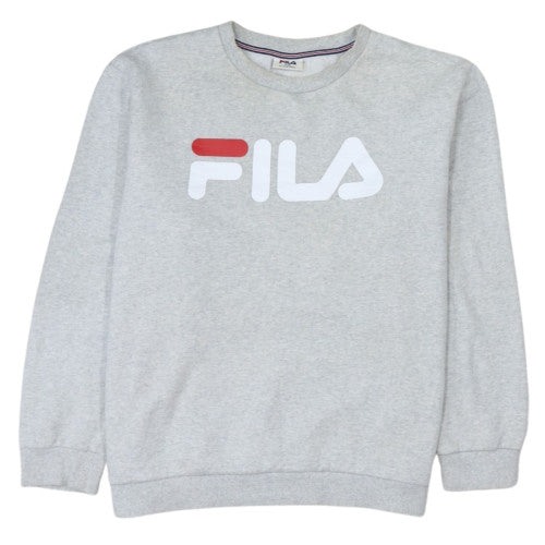 Fila Men's Grey Pullover Sweatshirt XXL Regular Fit Logo Crew Neck