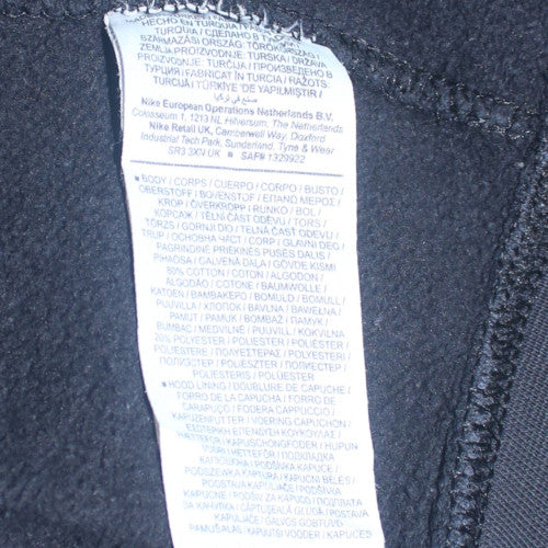 Nike Men's Black Full Zip Hoodie Medium Fleece Cotton Blend