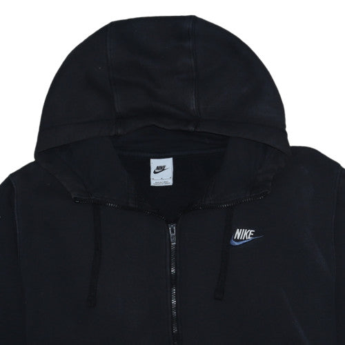 Nike Men's Black Full Zip Hoodie Medium Fleece Cotton Blend