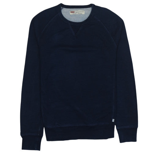Levi's Men's Blue Regular Fit Crew Neck Long Sleeve Cotton Sweatshirt Size M