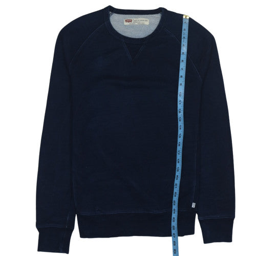 Levi's Men's Blue Regular Fit Crew Neck Long Sleeve Cotton Sweatshirt Size M