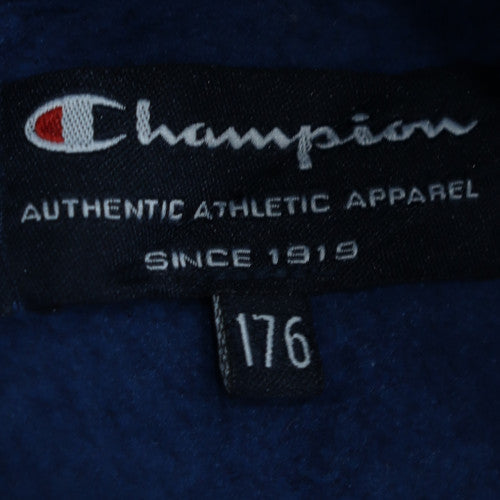 Champion Boys Blue Pullover Hoodie 176cm Classic Fit Cotton Blend