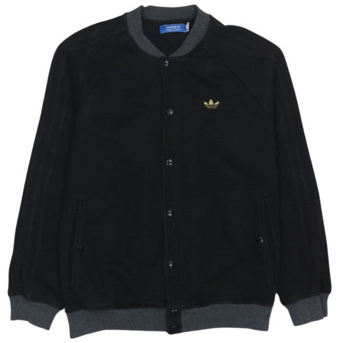 Adidas Mens Black Button Cardigan Sweatshirt M Regular Fit