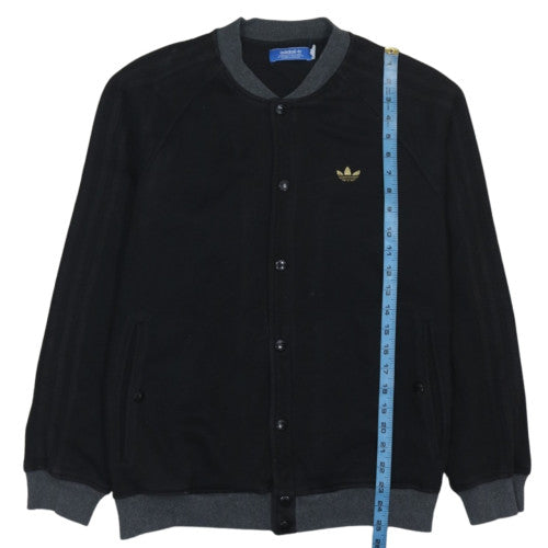 Adidas Mens Black Button Cardigan Sweatshirt M Regular Fit