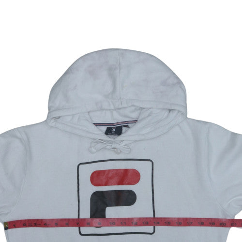FILA Men's White & Black Pullover Hoodie L Sports Style