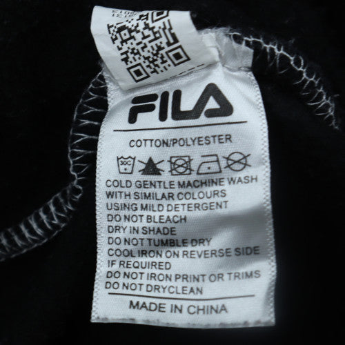 FILA Men's White & Black Pullover Hoodie L Sports Style