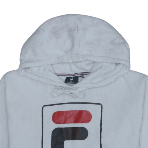 FILA Men's White & Black Pullover Hoodie L Sports Style