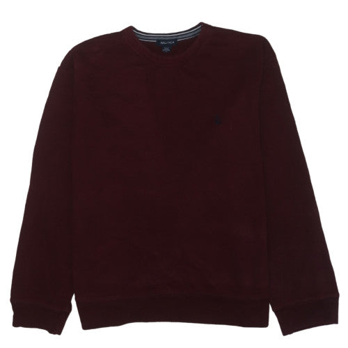Nautica Mens Brown L Crew Neck Pullover Sweatshirt