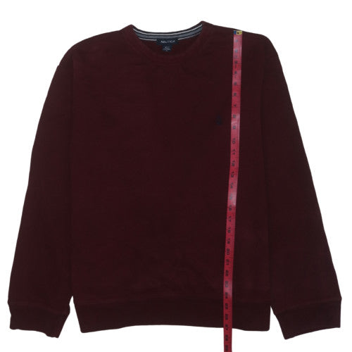 Nautica Mens Brown L Crew Neck Pullover Sweatshirt