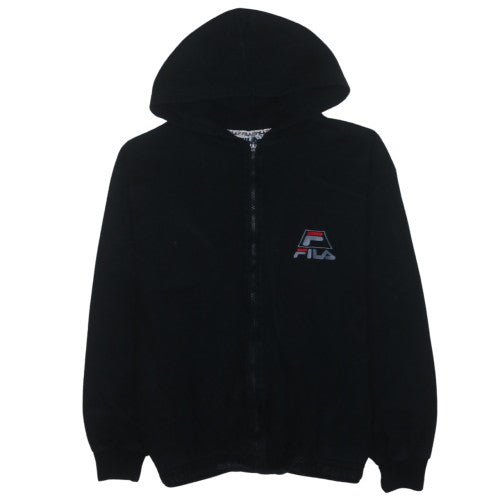 Fila Men's Black Full Zip Hoodie S Sports Logo Sweatshirt