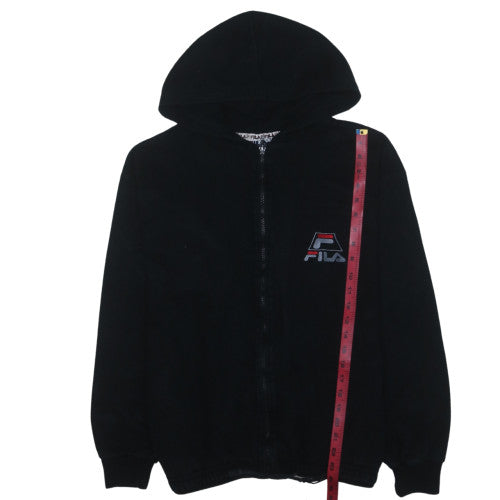 Fila Men's Black Full Zip Hoodie S Sports Logo Sweatshirt