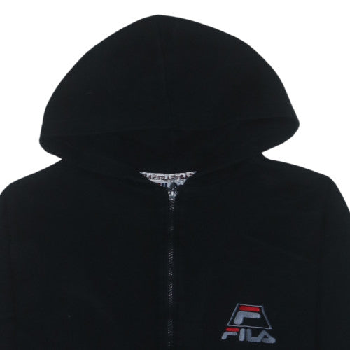 Fila Men's Black Full Zip Hoodie S Sports Logo Sweatshirt