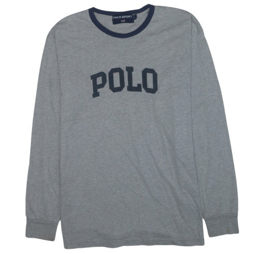 Polo Sport Ralph Lauren Men's Grey Long Sleeve Cotton Top Size M
