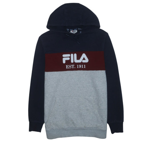 Fila Men's Multicoloured Pullover Hoodie XS Logo Graphic Sweatshirt