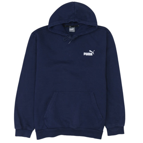 Puma Men's Navy Blue Pullover Hoodie Size M Logo Design