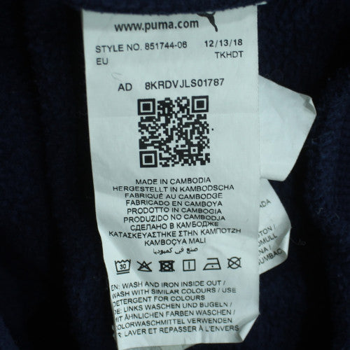 Puma Men's Navy Blue Pullover Hoodie Size M Logo Design