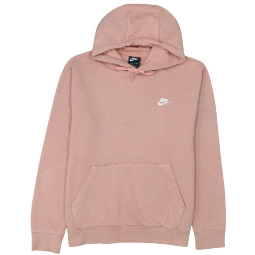 Nike Men's Pink Pullover Hoodie L Fleece Logo Sweatshirt