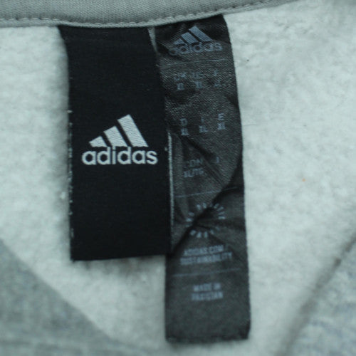 Adidas Men's Grey Pullover Hoodie Size L Regular Fit Fleece