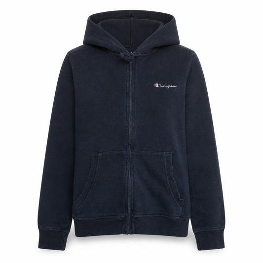 Front view of Champion Women's Black Full Zip Hoodie L Hooded Sweatshirt