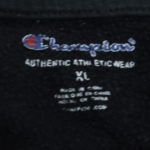 Champion Womens Black XL Pullover Sweatshirt with Logo Detail