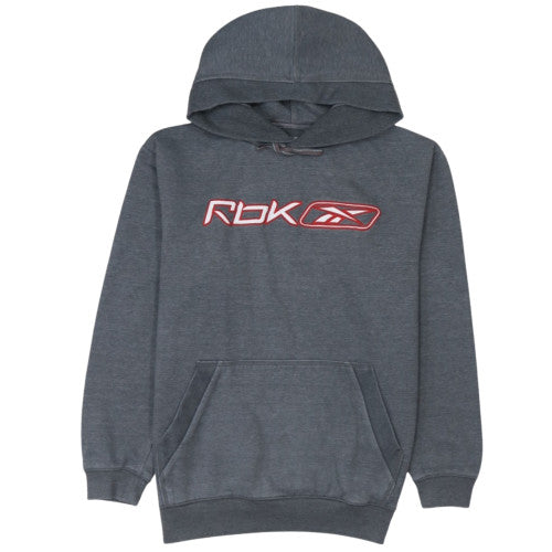 Reebok Mens Grey Pullover Hoodie M Sports Logo Fleece