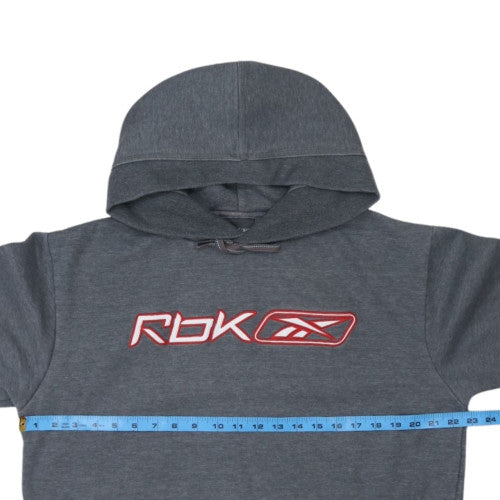 Reebok Mens Grey Pullover Hoodie M Sports Logo Fleece