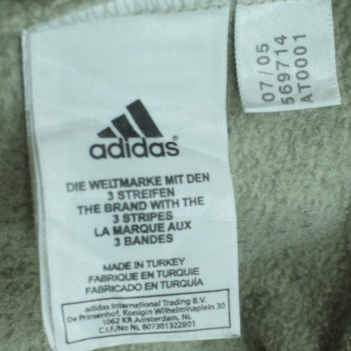 Adidas Men's Beige Pullover Sweatshirt M Regular Crew Neck Fleece