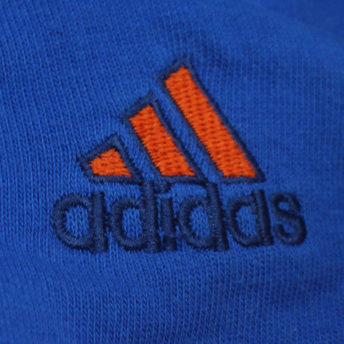 Adidas Mens Blue Orange Quarter Zip Pullover Hoodie M