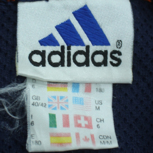 Adidas Mens Blue Orange Quarter Zip Pullover Hoodie M