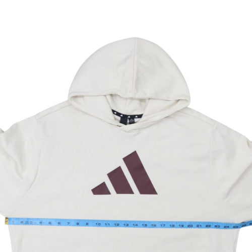 Adidas Men's Beige XL Pullover Hoodie with Logo Print