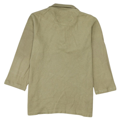 Timberland Men's Beige Cotton 1/4 Zip Regular Fit Jumper M