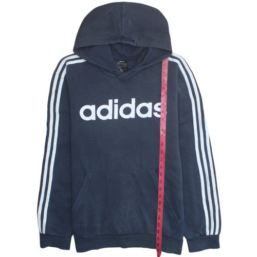 Adidas Mens Navy Blue XL Pullover Hoodie with Logo Print