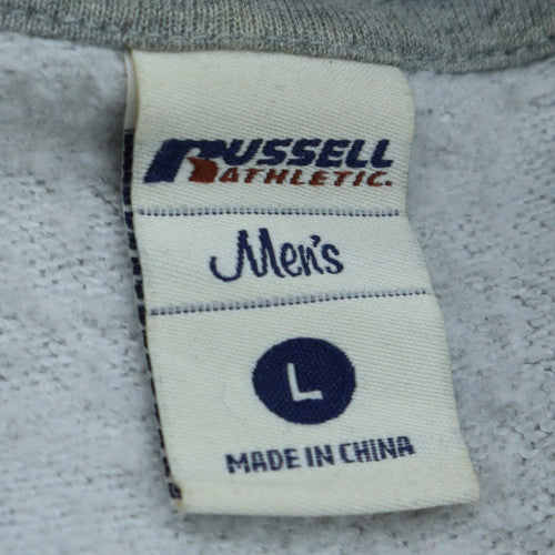 Russell Athletic Men's Grey Pullover Hoodie L Sports Style