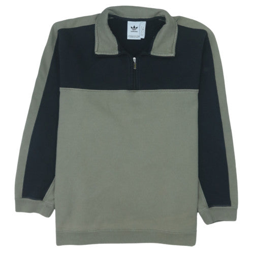 Adidas Men's Green 1/4 Zip Fleece Sweatshirt Size M