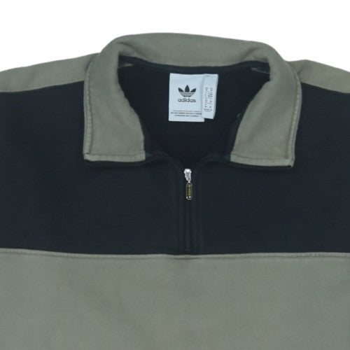 Adidas Men's Green 1/4 Zip Fleece Sweatshirt Size M