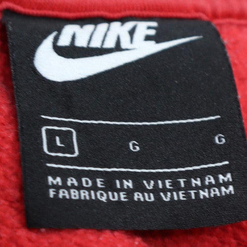 Nike Men’s Red Crew Neck Pullover Sweatshirt Size L Sports Style