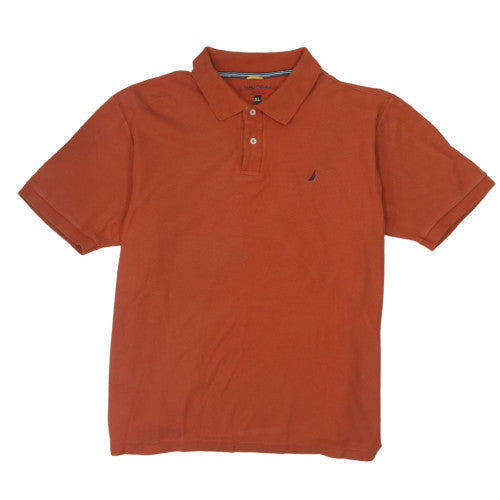 Nautica Men's Orange Short Sleeve Classic Fit Cotton Polo XL
