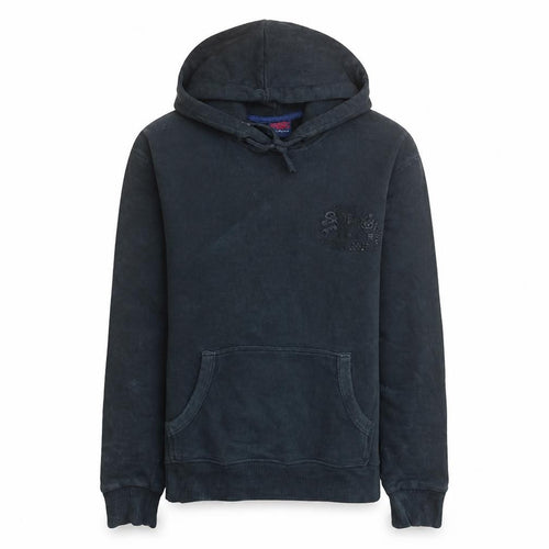 Superdry Men's Black Pullover Hoodie Size M Regular Fit Fleece