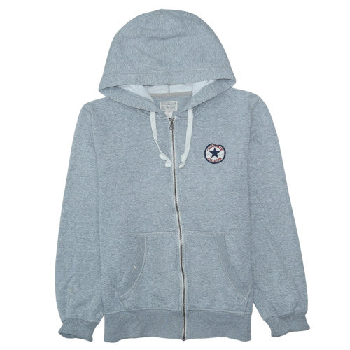 Converse Men’s Grey Full Zip Hoodie M Regular Fit All Star Logo