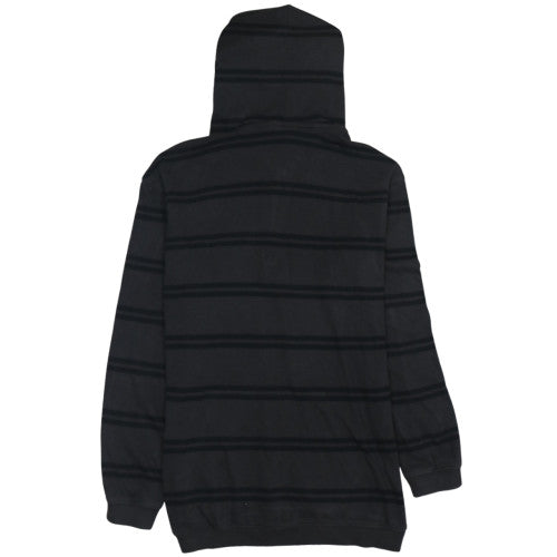 Quiksilver Men's Black Striped 1/4 Zip Pullover Hoodie M