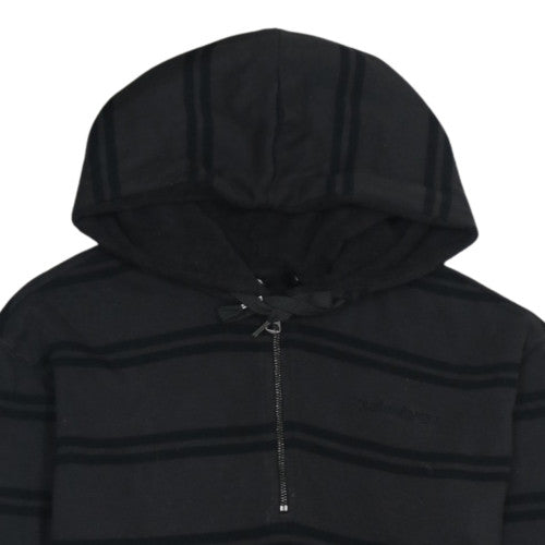 Quiksilver Men's Black Striped 1/4 Zip Pullover Hoodie M