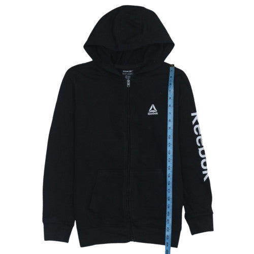 Reebok Teens Black Full Zip Hoodie 164 Regular Fit Sportswear