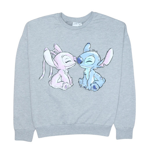 Disney Women Grey Lilo & Stitch Pullover Sweatshirt Size L