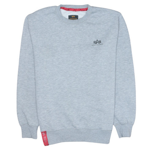 Alpha Industries Men's Grey Crew Neck Sweatshirt M Regular Fit