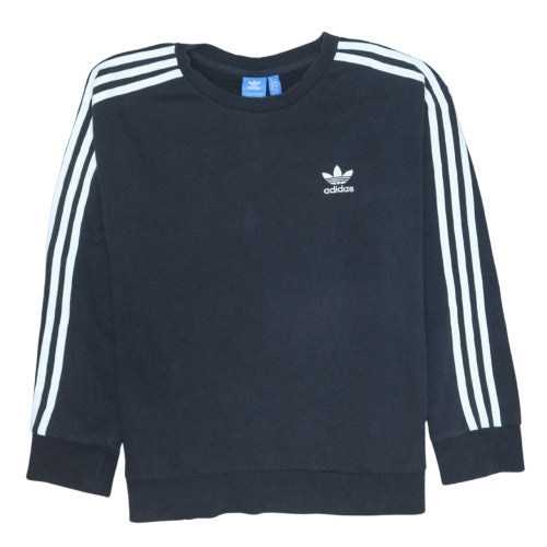 adidas Teens Black 12 Pullover Crew Neck Sweatshirt